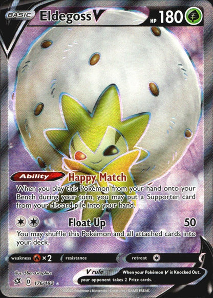 Eldegoss V 176/192 Rebel Clash Ultra Rare Pokemon Holo Near Mint