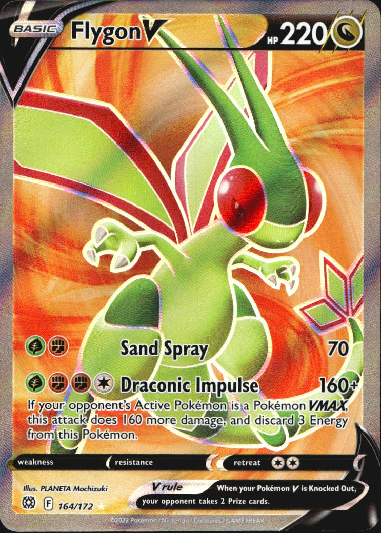 Flygon V 164/172 Brilliant Stars Ultra Rare Pokemon Holo Near Mint