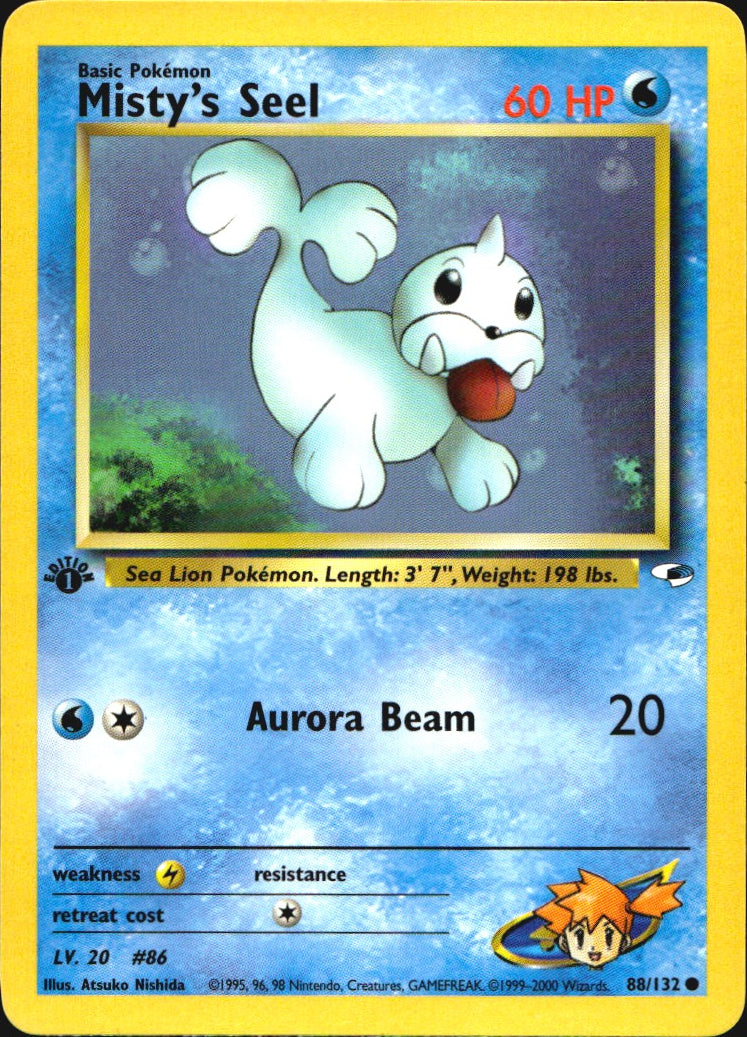 Misty's Seel 88/132 Gym Heroes Common Pokemon 1st Edition Near Mint