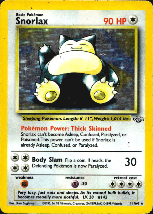 Snorlax 11/64 Holo Rare Jungle Pokemon Heavily Played