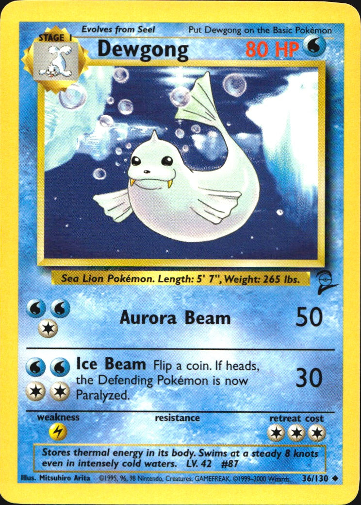 Dewgong 36/130 Base Set 2 Uncommon Pokemon Near Mint