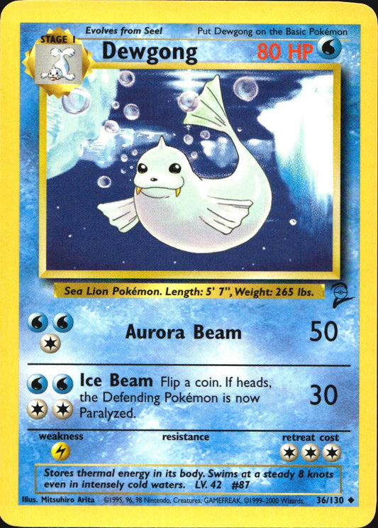 Dewgong 36/130 Base Set 2 Uncommon Pokemon Near Mint