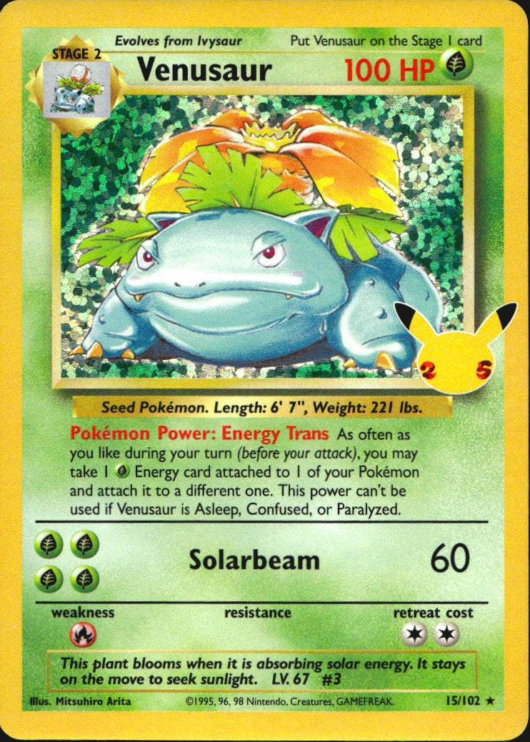 Venusaur 15/102 Celebrations: Classic Collection Pokemon Holo NM