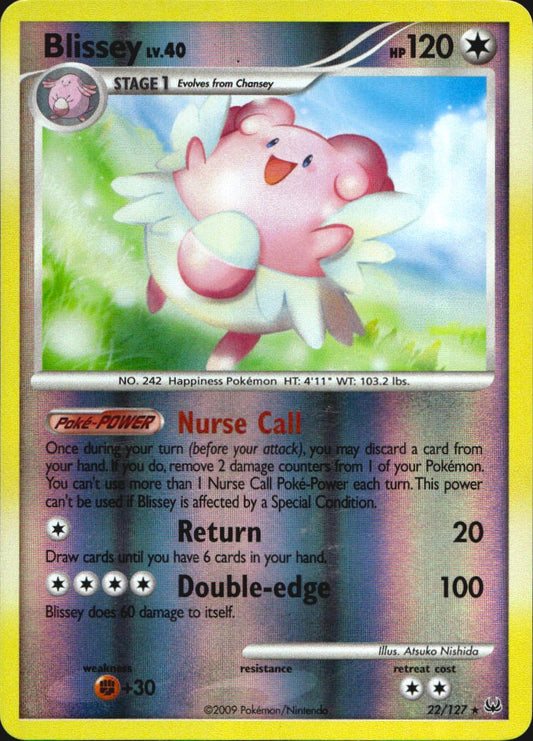 Blissey 22/127 Platinum Rare Pokemon Reverse Holo Near Mint