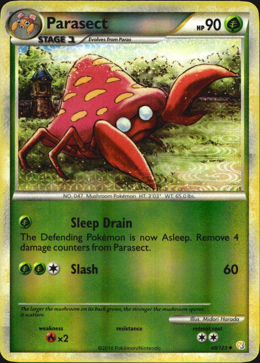 Parasect 48/123 HeartGold & SoulSilver Uncommon Pokemon Reverse Holo Near Mint