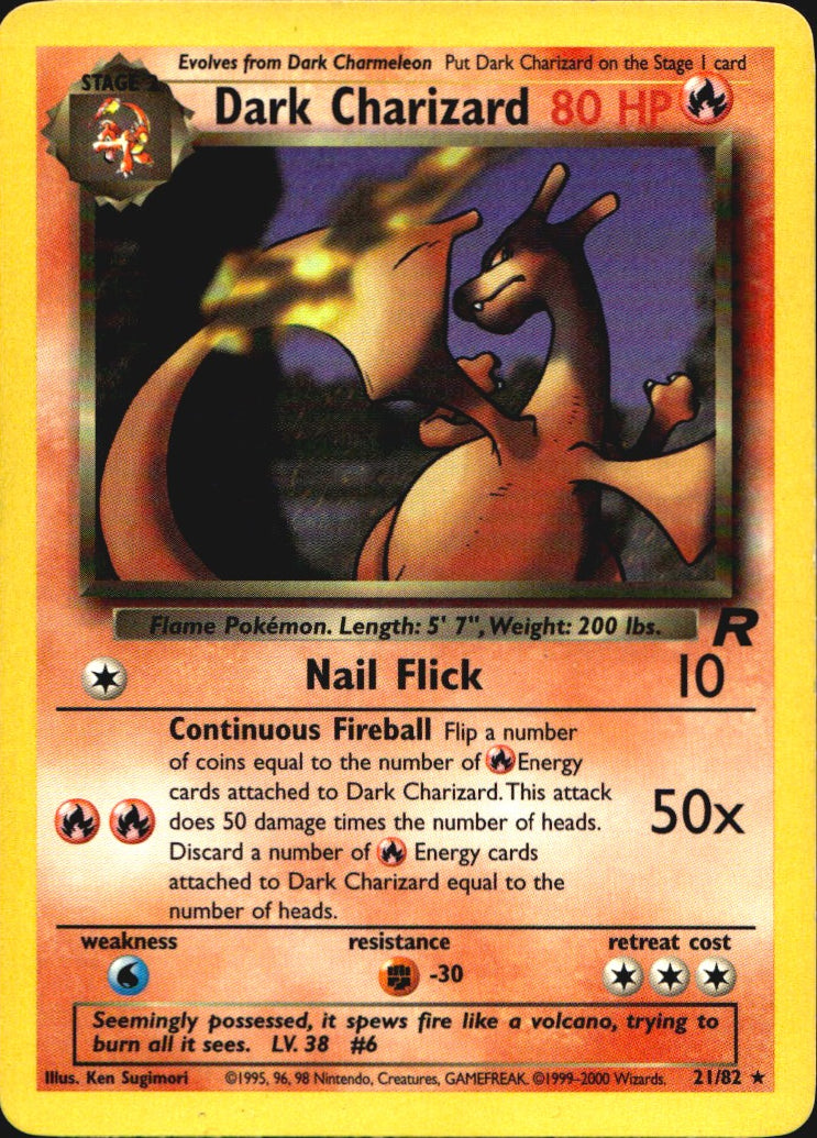 Dark Charizard 21/82 Rare Team Rocket Pokemon Lightly Played