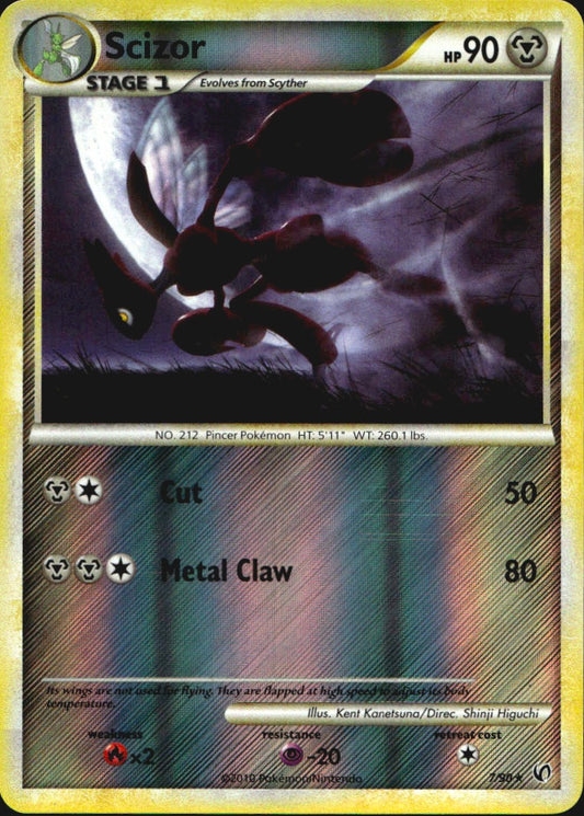 Scizor 7/90 HGSS Undaunted Pokemon Reverse Holo Near Mint
