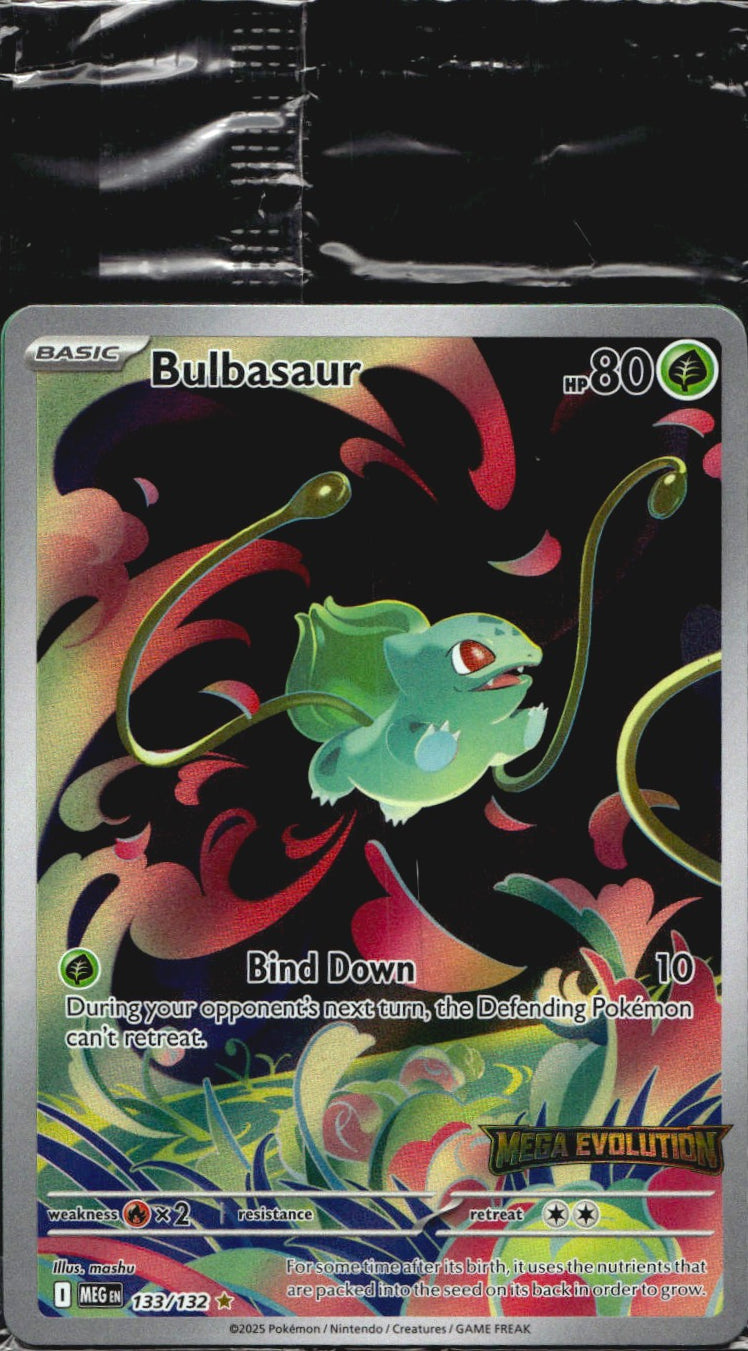Bulbasaur 133/132 Illustration Rare Mega Evolution Stamped Sealed Promo