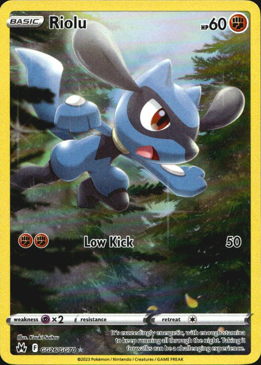 Riolu GG26/GG70 Holo Crown Zenith Galarian Gallery Pokemon NM