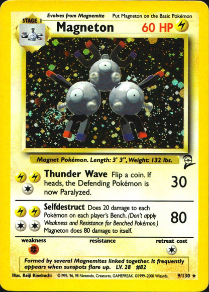 Magneton 9/130 Holo Rare Base Set 2 Pokemon Near Mint