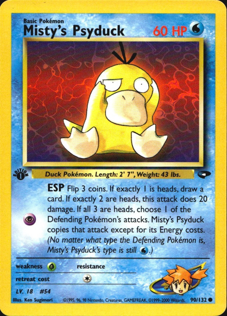 Misty's Psyduck 90/132 Gym Challenge Common Pokemon 1st Edition Near Mint