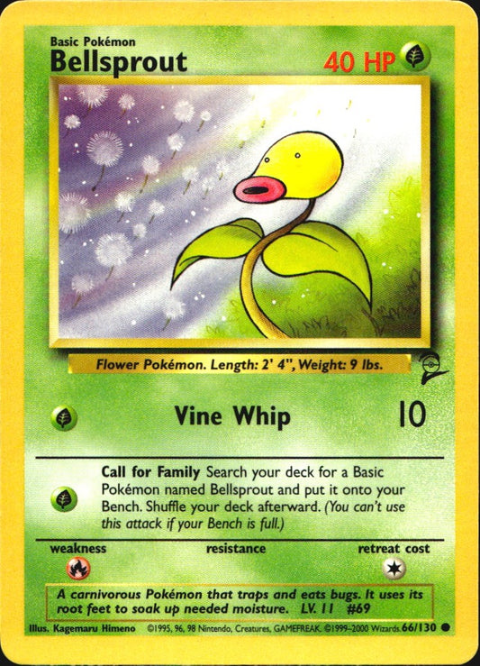 Bellsprout 66/130 Base Set 2 Common Pokemon Near Mint