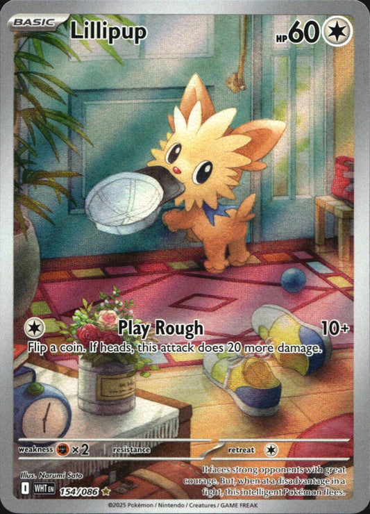 Lillipup 154/086 Holo Illustration Rare White Flare Pokemon Near Mint