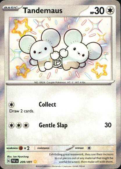 Tandemaus 209/091 Paldean Fates Shiny Rare Pokemon Holo Near Mint