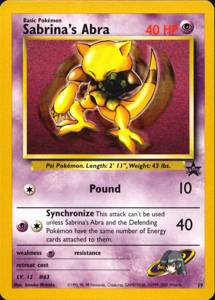 Sabrina's Abra 19 Wizards Black Star Promos Promo Pokemon Near Mint