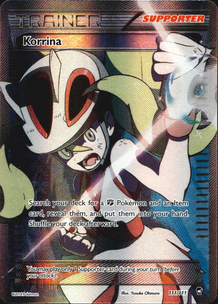 Korrina 111/111 Furious Fists Ultra Rare Pokemon Holo Lightly Played