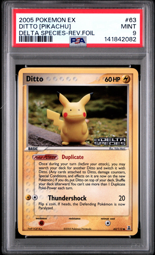Ditto [pikachu] Reverse Holo 63/113 Delta Species Pokemon PSA 9
