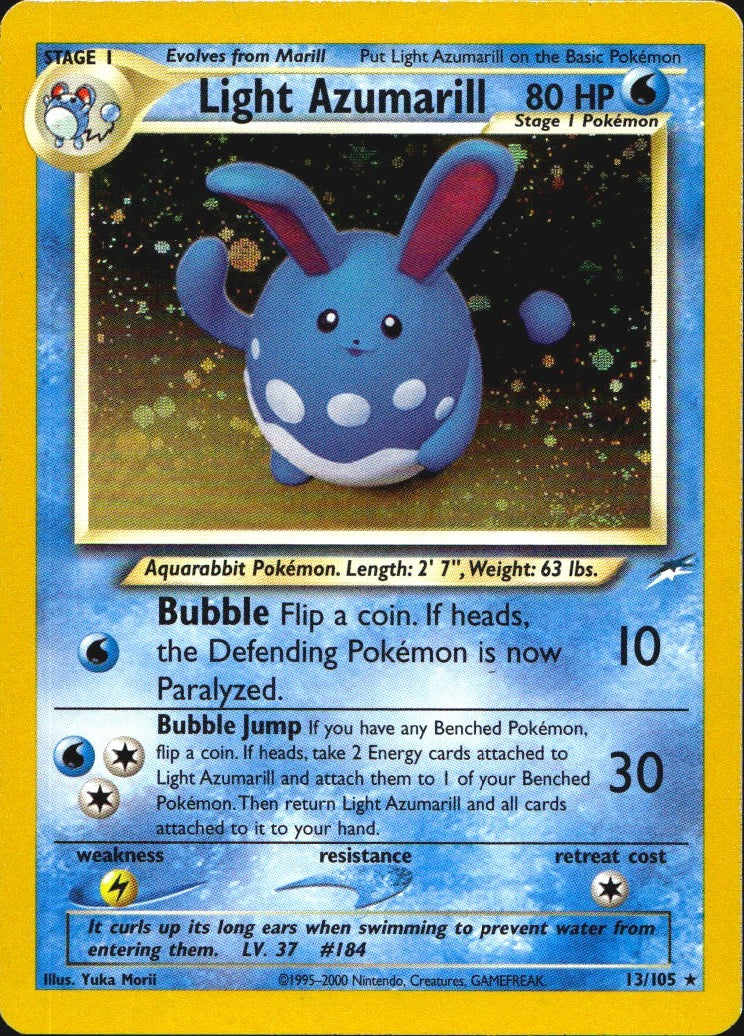 Light Azumarill 13/105 Holo Rare Neo Destiny Pokemon Near Mint