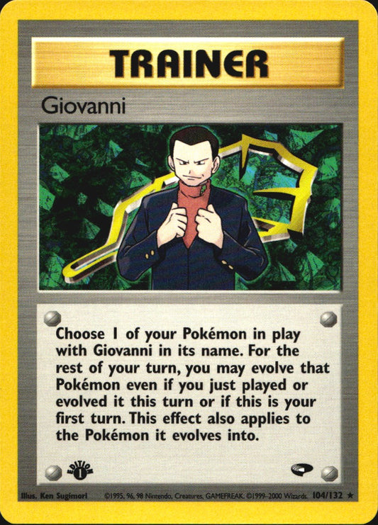 Giovanni 104/132 Gym Challenge Rare Pokemon 1st Edition Near Mint