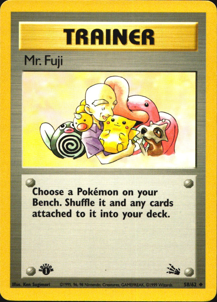 Mr. Fuji 58/62 Fossil Uncommon Pokemon 1st Edition Near Mint