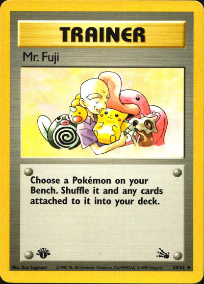 Mr. Fuji 58/62 Fossil Uncommon Pokemon 1st Edition Near Mint