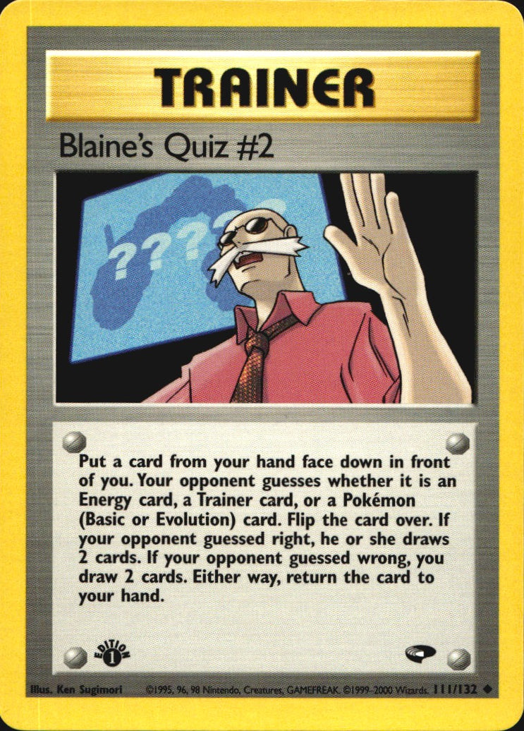 Blaine's Quiz #2 111/132 Uncommon Gym Challenge Pokemon 1st Edition Near Mint