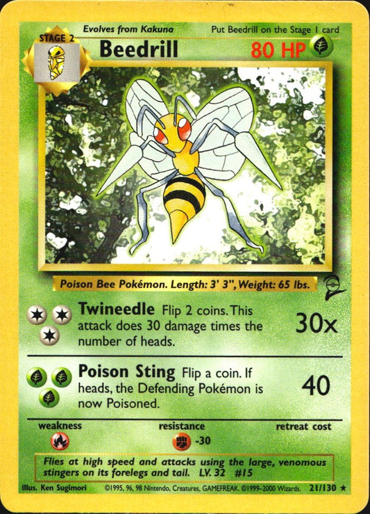 Beedrill 21/130 Base Set 2 Rare Pokemon Near Mint