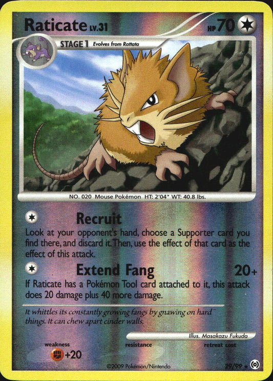Raticate 29/99 Arceus Rare Pokemon Reverse Holo Near Mint