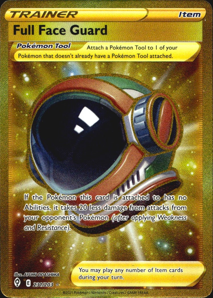 Full Face Guard 231/203 Evolving Skies Secret Rare Pokemon Holo Near Mint