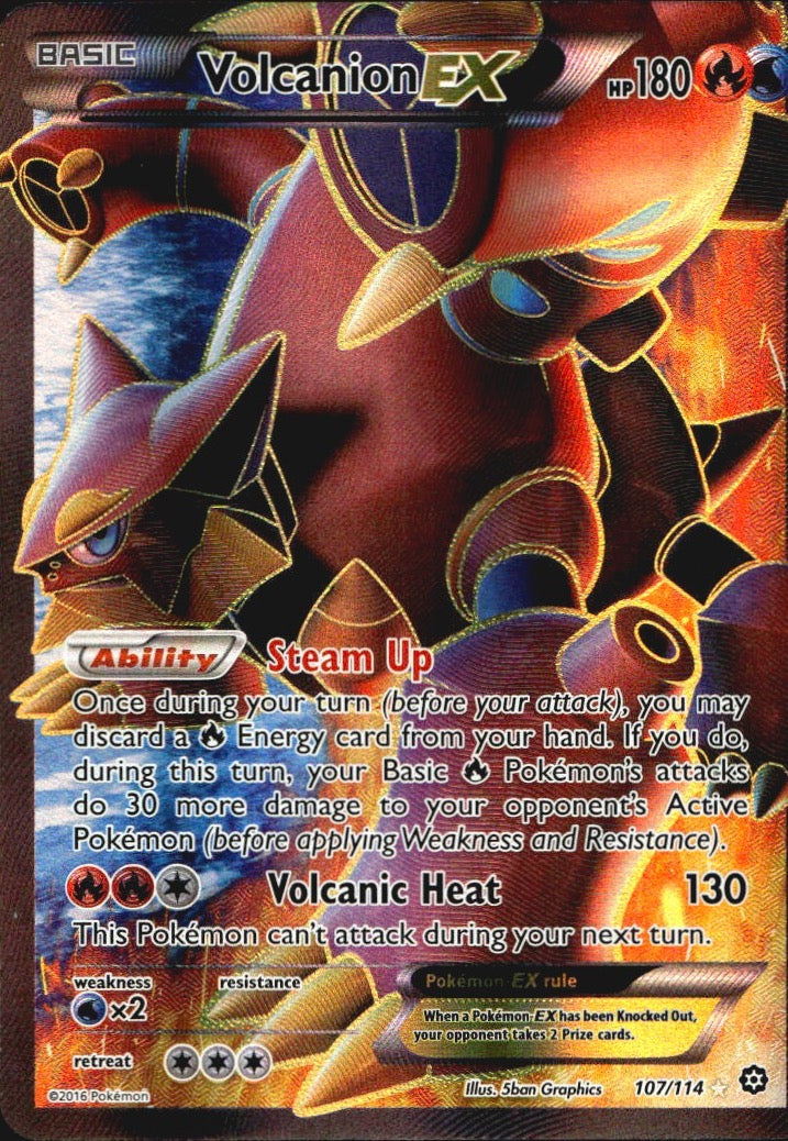 Volcanion EX 107/114 Steam Siege Ultra Rare Pokemon Holo Near Mint