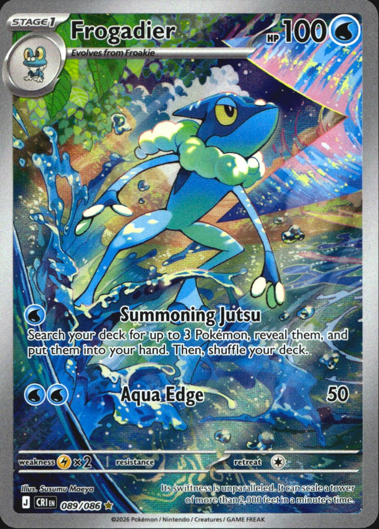 Frogadier 089/086 Holo Illustration Rare Chaos Rising Pokemon Near Mint