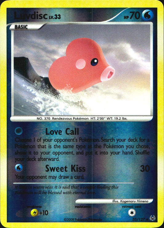 Luvdisc 35/127 Platinum Rare Pokemon Reverse Holo Near Mint