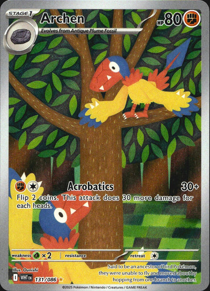 Archen 131/086 Holo Illustration Rare White Flare Pokemon Near Mint