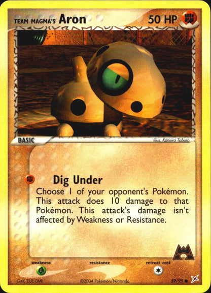Team Magma's Aron 59/95 Common Team Magma vs Team Aqua Pokemon Near Mint