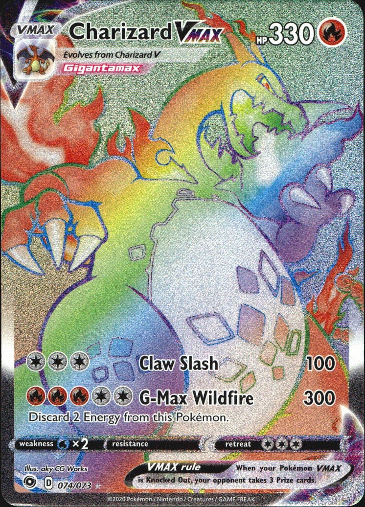 Charizard VMAX 074/073 Rainbow Rare Champion's Path Pokemon Near Mint