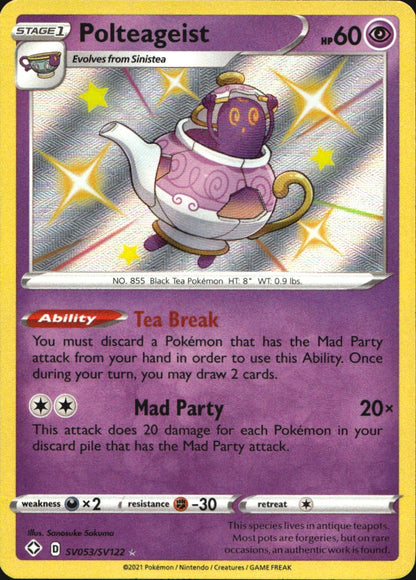 Polteageist SV053/SV122 Shiny Rare Shining Fates Shiny Vault Pokemon Near Mint