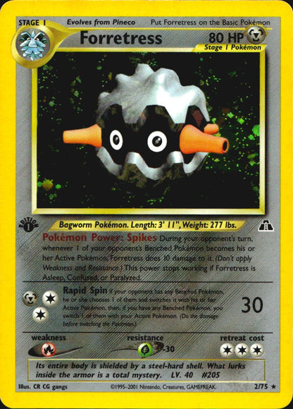 Forretress 2/75 Rare Neo Discovery Pokemon 1st Edition Holo Near Mint