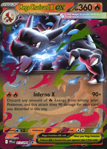 Mega Charizard X ex 013/094 Phantasmal Flames Double Rare Pokemon Holo Near Mint