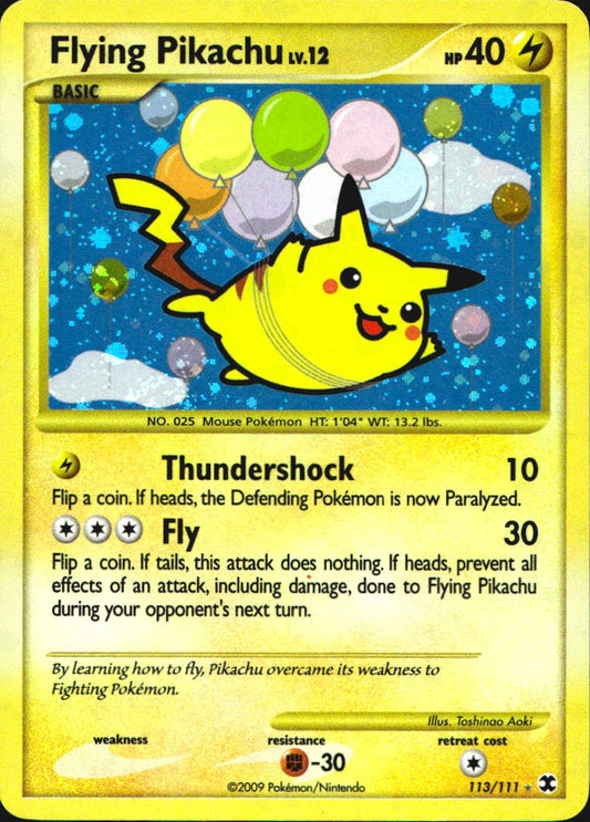 Flying Pikachu 113/111 Rising Rivals Secret Rare Pokemon Holo Near Mint