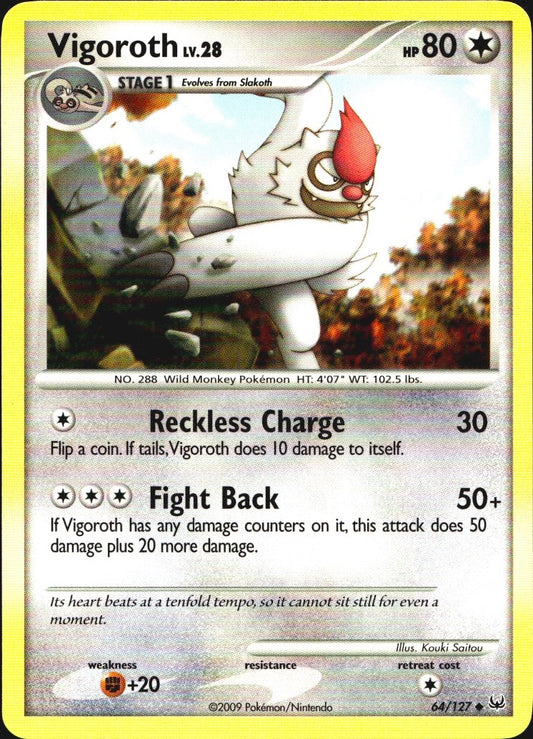 Vigoroth 64/127 Platinum Uncommon Pokemon Near Mint