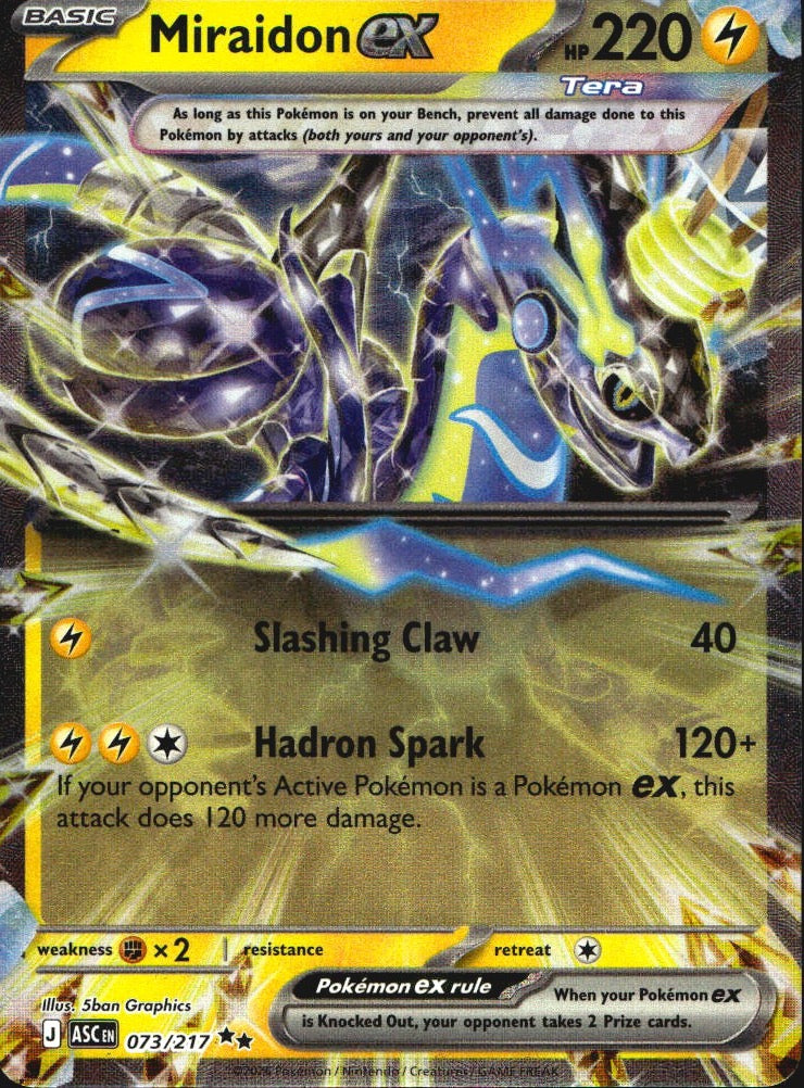 Miraidon ex 073/217 Ascended Heroes Double Rare Pokemon Holo Near Mint