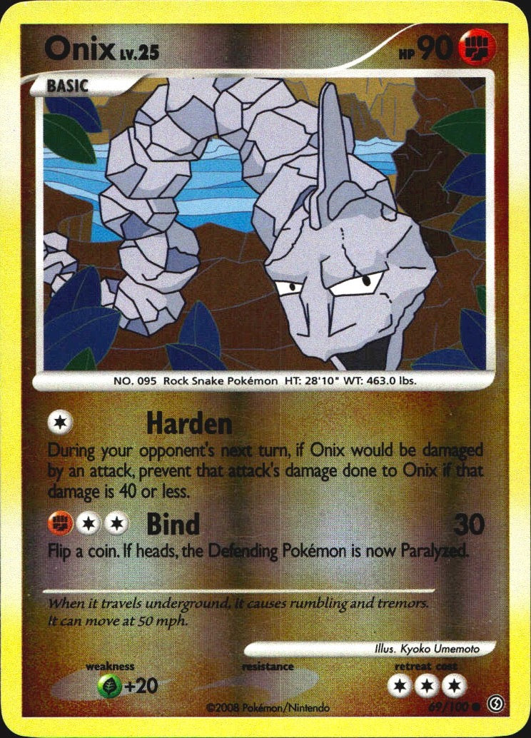 Onix 69/100 Stormfront Common Pokemon Reverse Holo Near Mint
