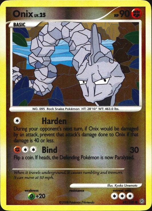 Onix 69/100 Stormfront Common Pokemon Reverse Holo Near Mint