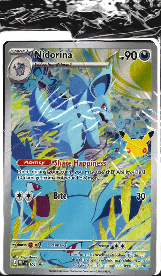 Nidorina 30th Celebration 101 ME: Mega Evolution Sealed Promo Pokemon NM