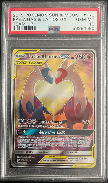 Latias & Latios Gx 170/181 Team Up Pokemon PSA 10