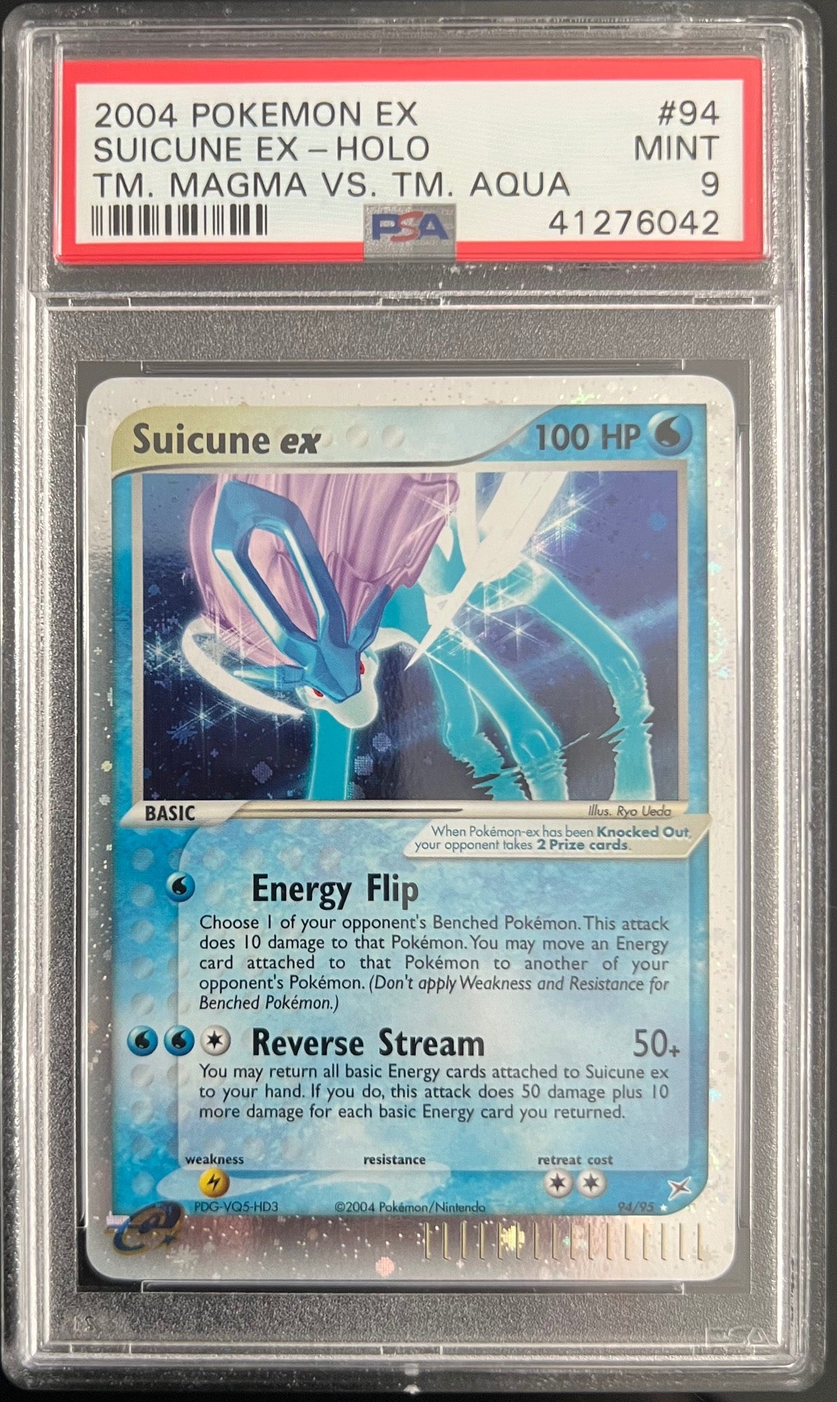 Suicune EX Holo 94/95 Team Magma Vs Team Aqua Pokemon PSA 9