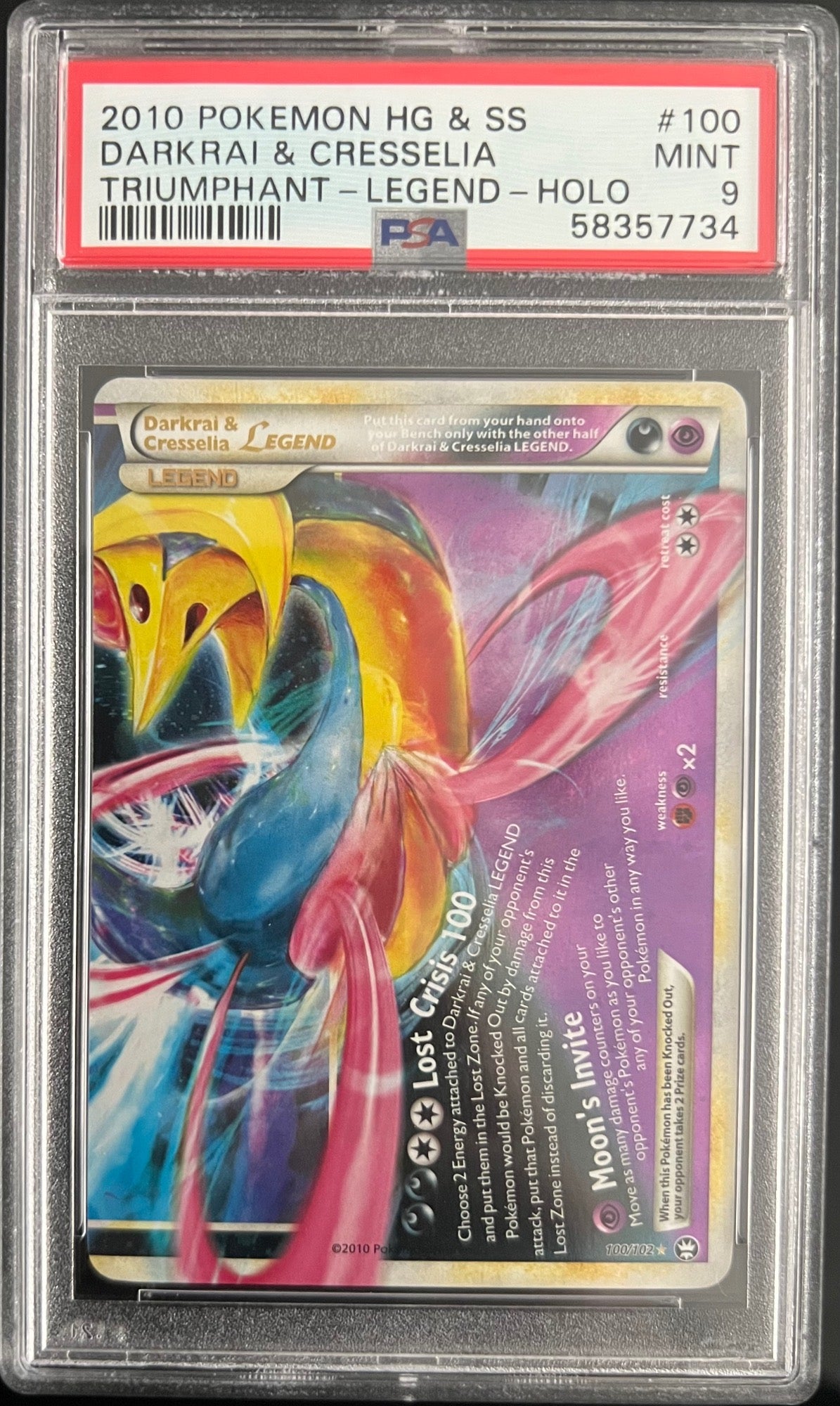 Darkrai & Cresselia Legend Holo 100/123 Pokemon PSA 9