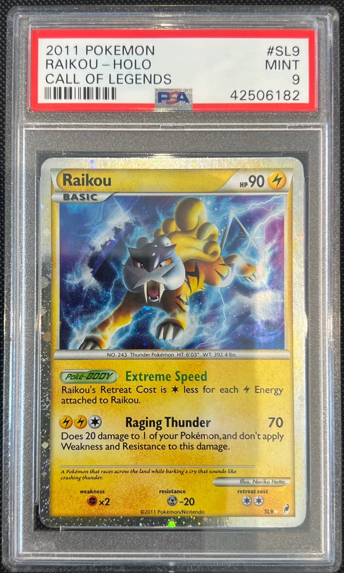 Raikou Holo SL9/95 Call Of Legends Pokemon PSA 9