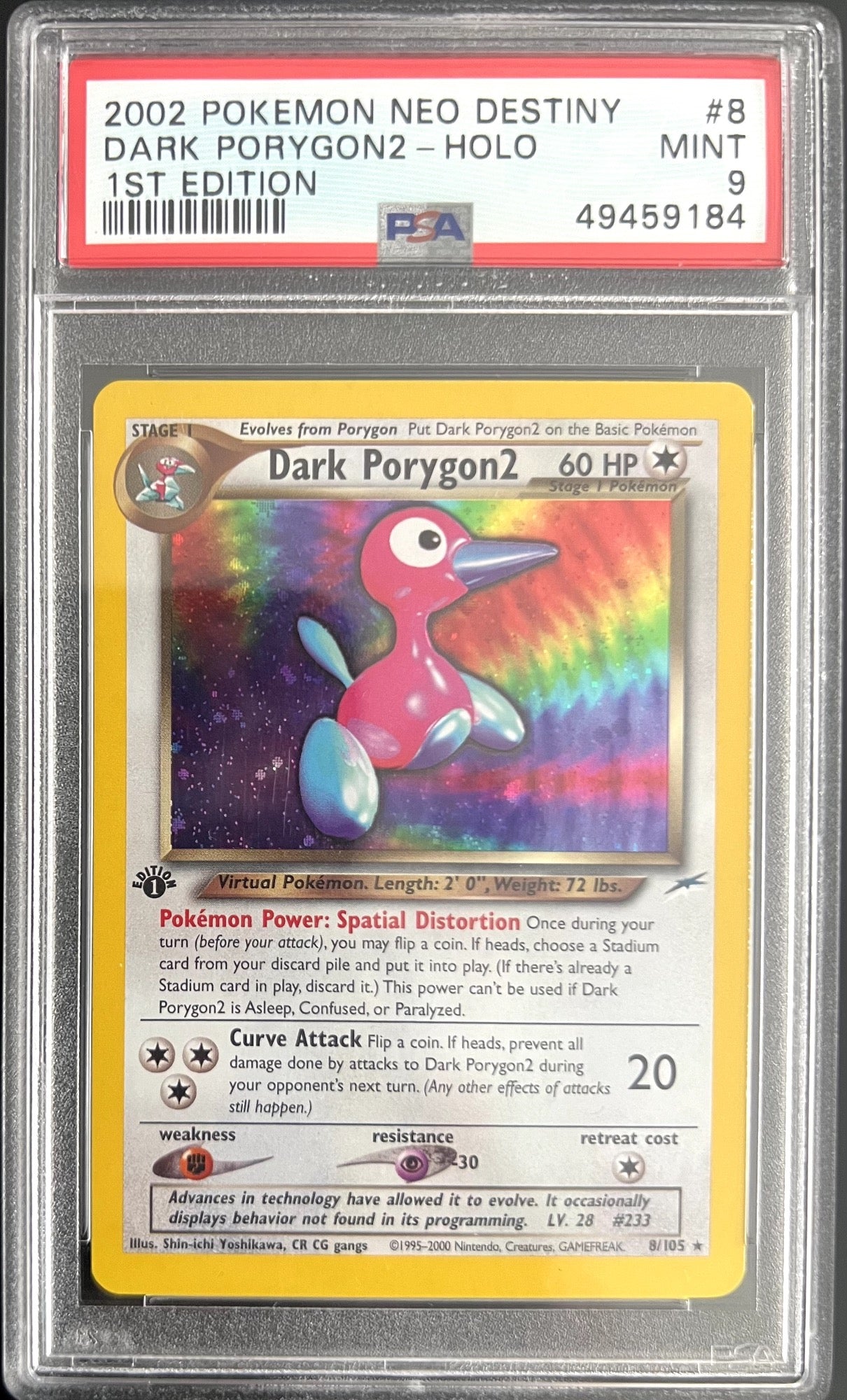 Dark Porygon2 Holo 8/105 1st Edition Neo Destiny Pokemon PSA 9