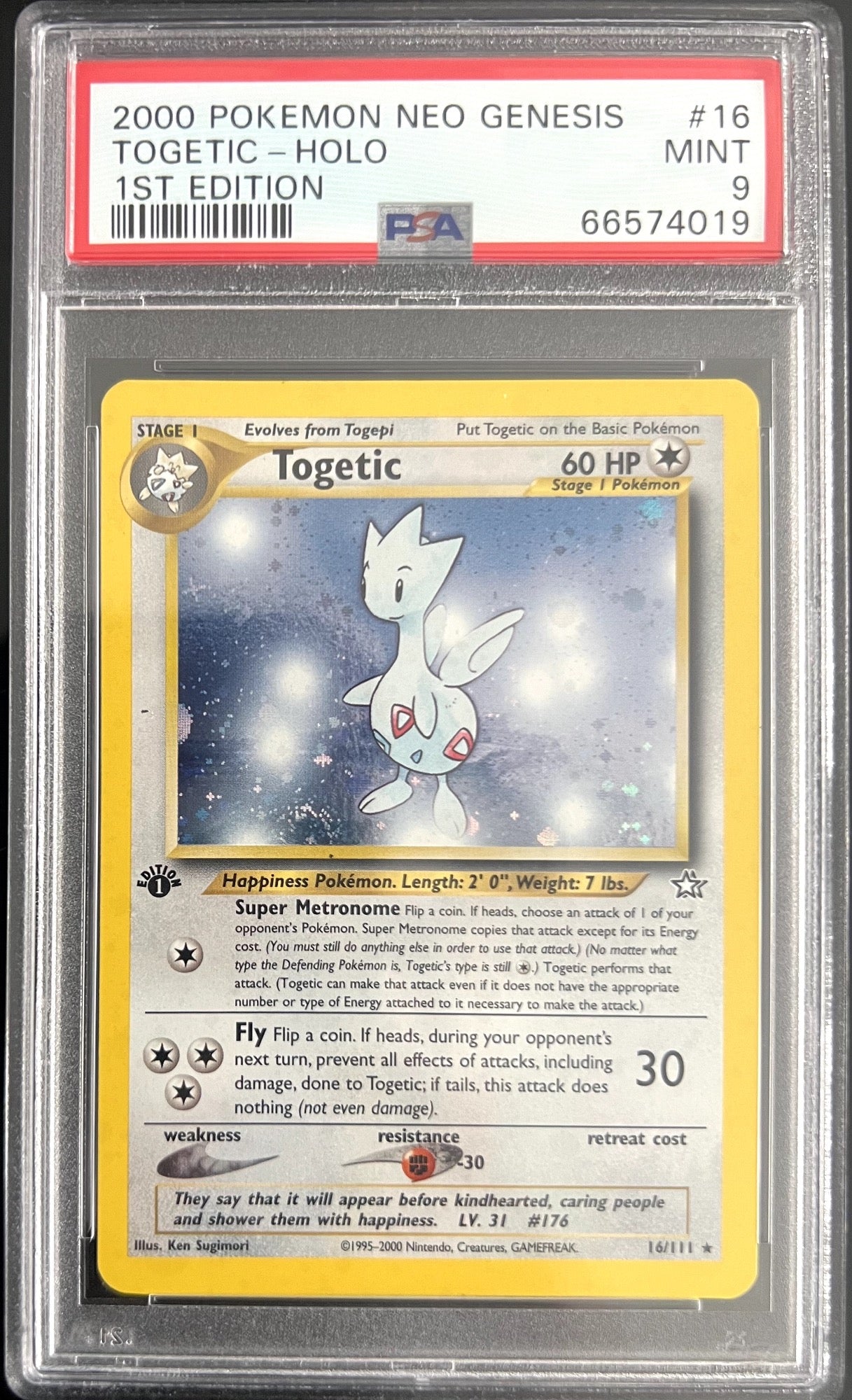 Togetic Holo 16/111 Neo Genesis 1st Edition Pokemon PSA 9